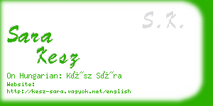 sara kesz business card